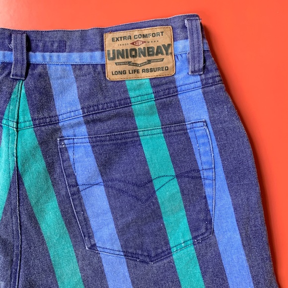 Vintage Union Bay Striped Denim Shorts - Picture 6 of 7